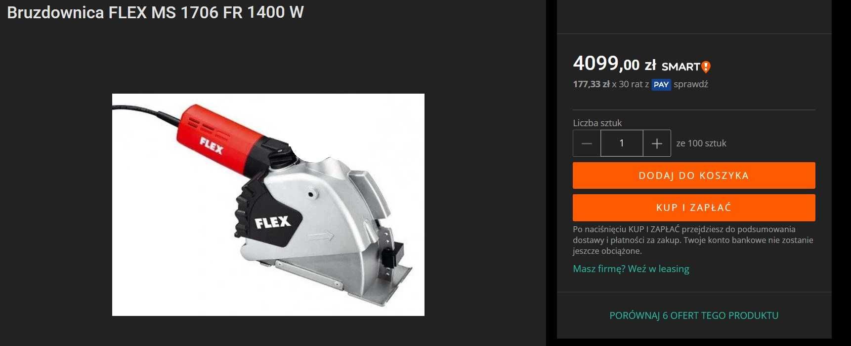 Bruzdownica FLEX MS 1706 FR 1400W Przecinarka Dual jak NOWA Komplet !!