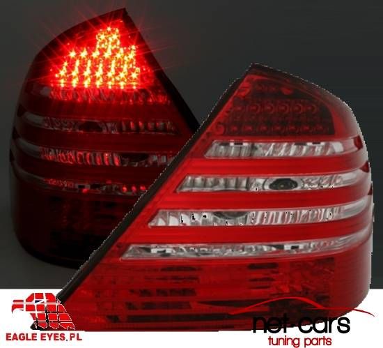Lampy tylne tył MERCEDES E W211 LED Diodowe czerwone chrom