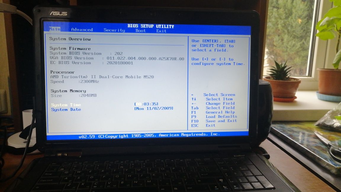 Ноутбук ASUS K70A  под ремонт или на запчасти