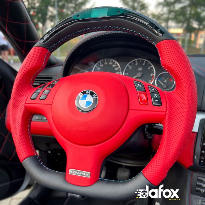 Kierownica do BMW E46 E39 E53 M3 M5 płaski dół LED wyświetlacz screen