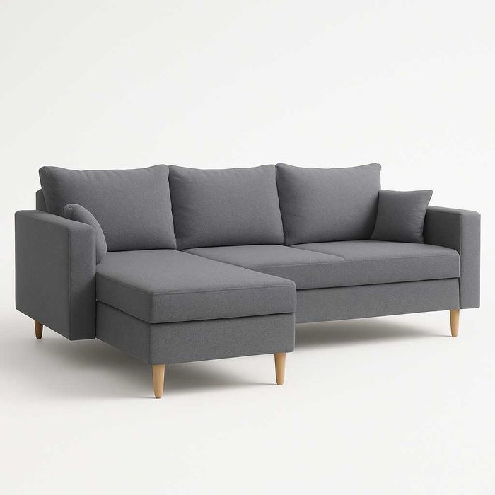 Narożnik Do Salonu IVO Kanapa Sofa Rozkładana 2 Pojemniki Na Pościel