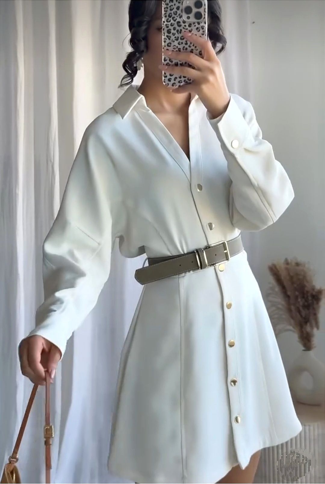 Zara sukienka s 36 pasek ecru guziki