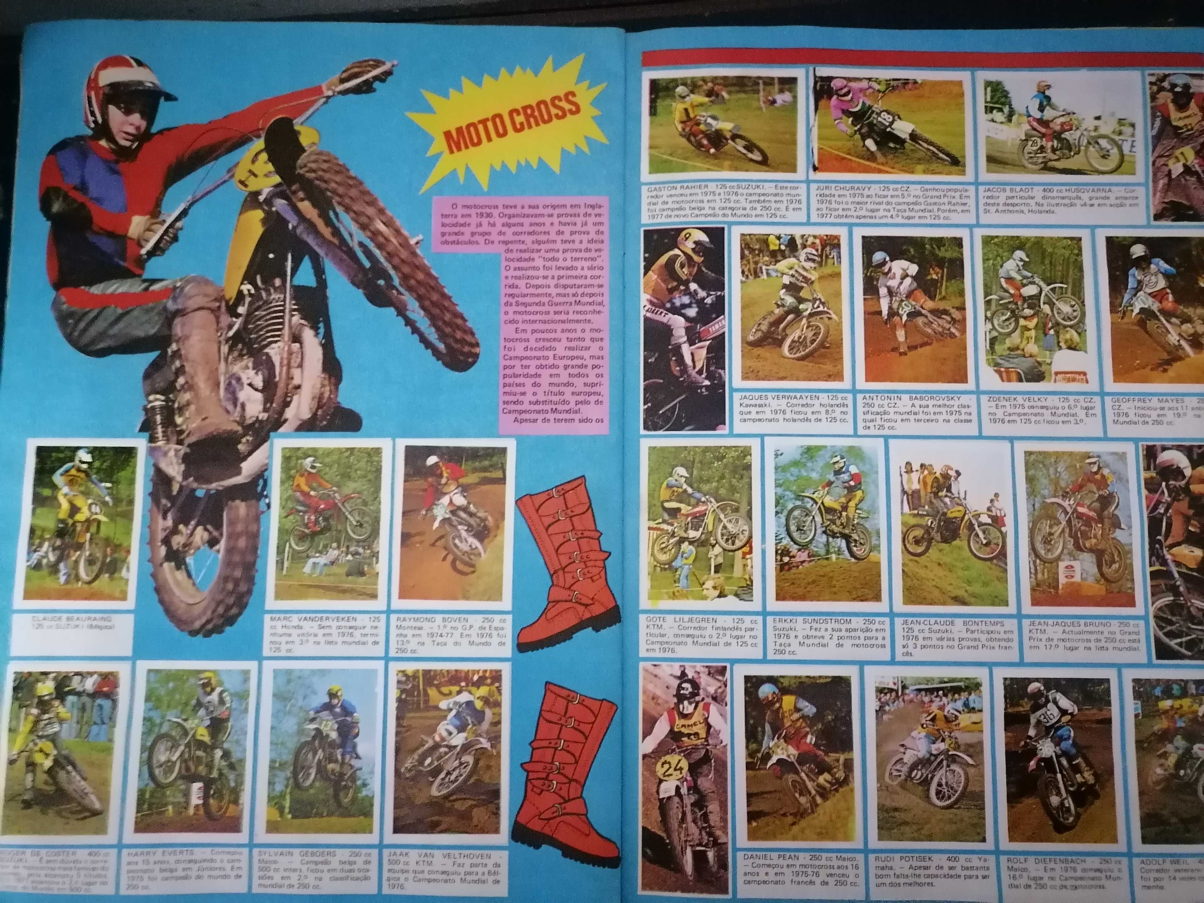 Caderneta Cromos MOTOS EM ACÇÃO Grand Prix 1977 *COMPLETA *Clube Cromo