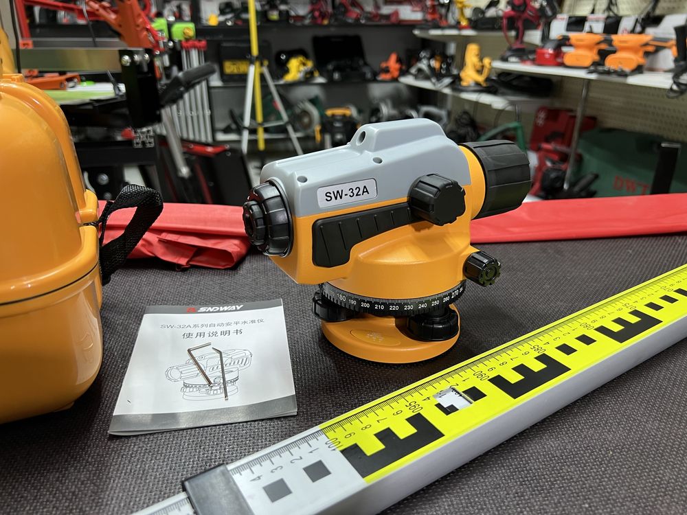 Оптический нивелир Sndway SW-32A До 120 м + рейка алюминиевая 3 м