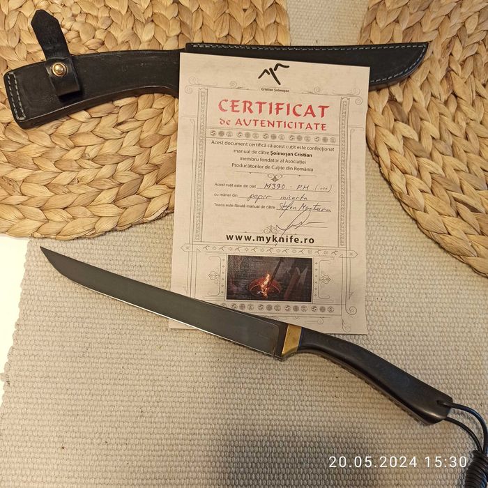Nóż myśliwski ręcznie robiony M390 !