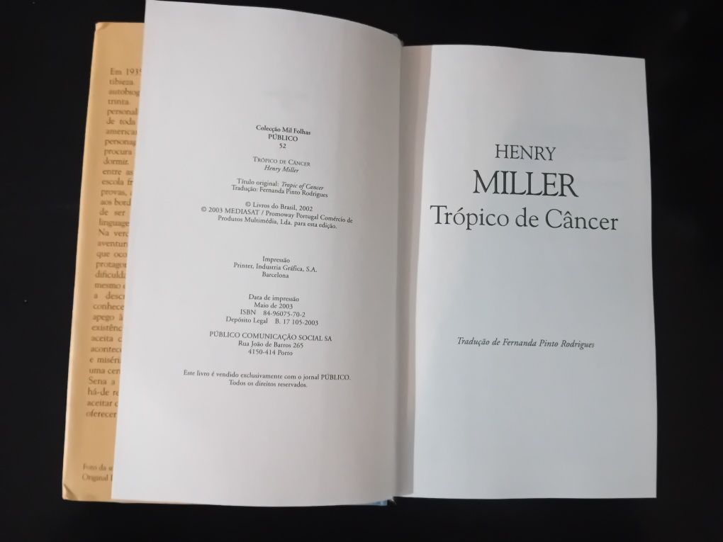 Livro Tropico de cancer