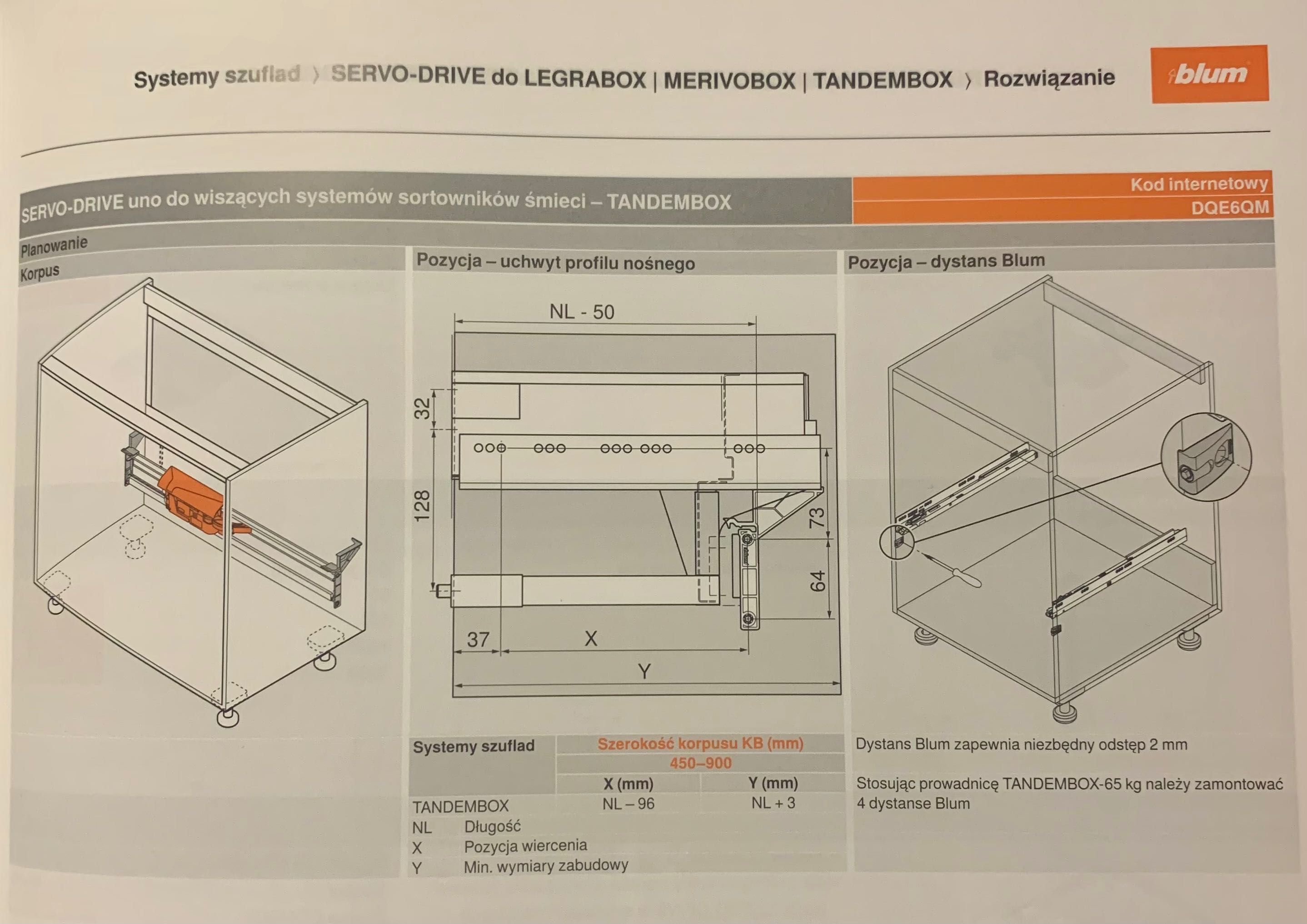 BLUM Servo-Drive uno do sortoników śmieci