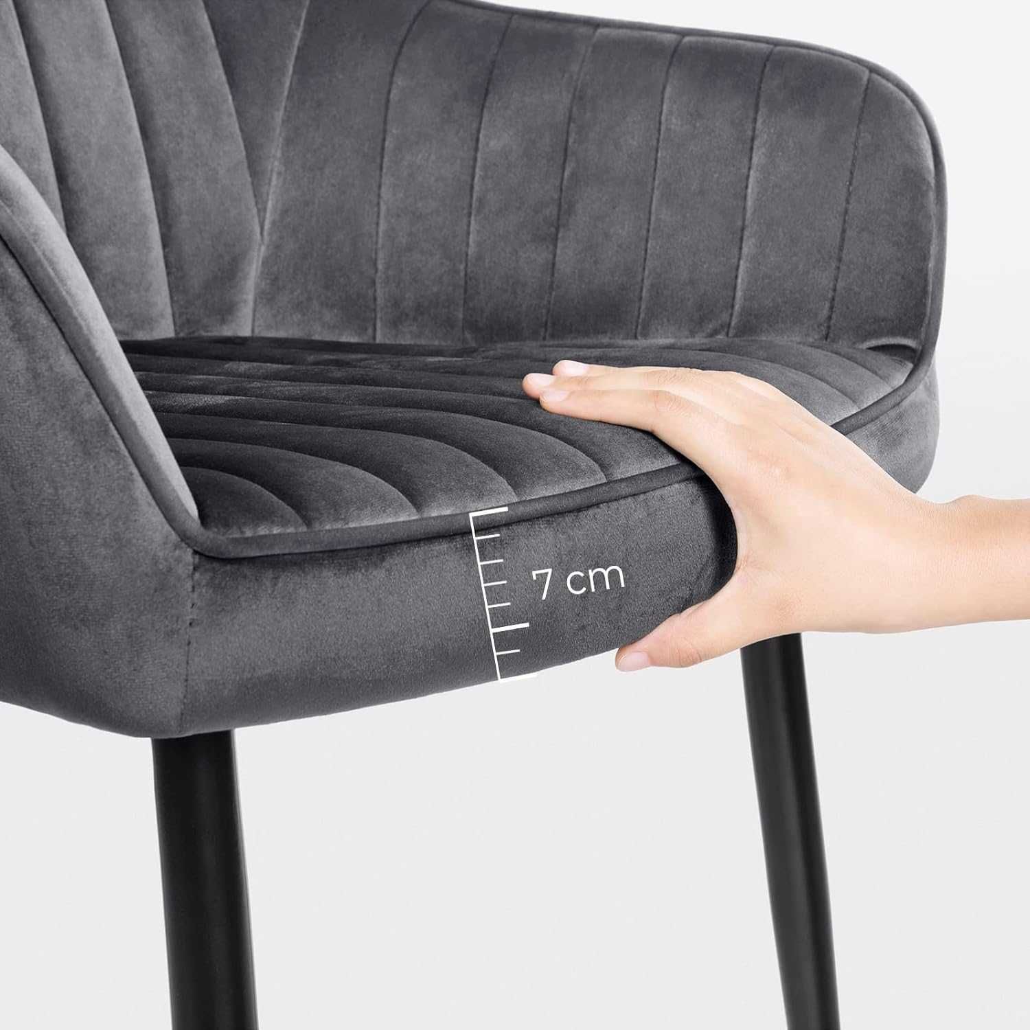 Nowy fotel tapicerowany / krzesło / metalowe nogi / SONGMICS !6209!