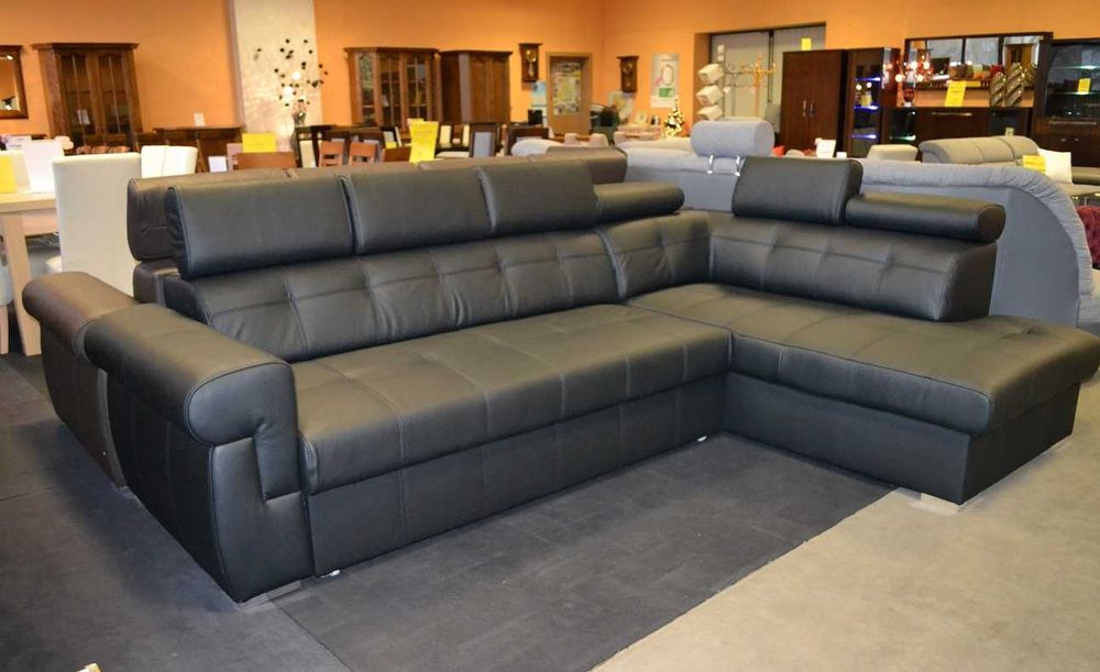 Narożnik ATLANTA 280x190cm , Skóra Naturalna CZARNA, -27% Meble Pyka