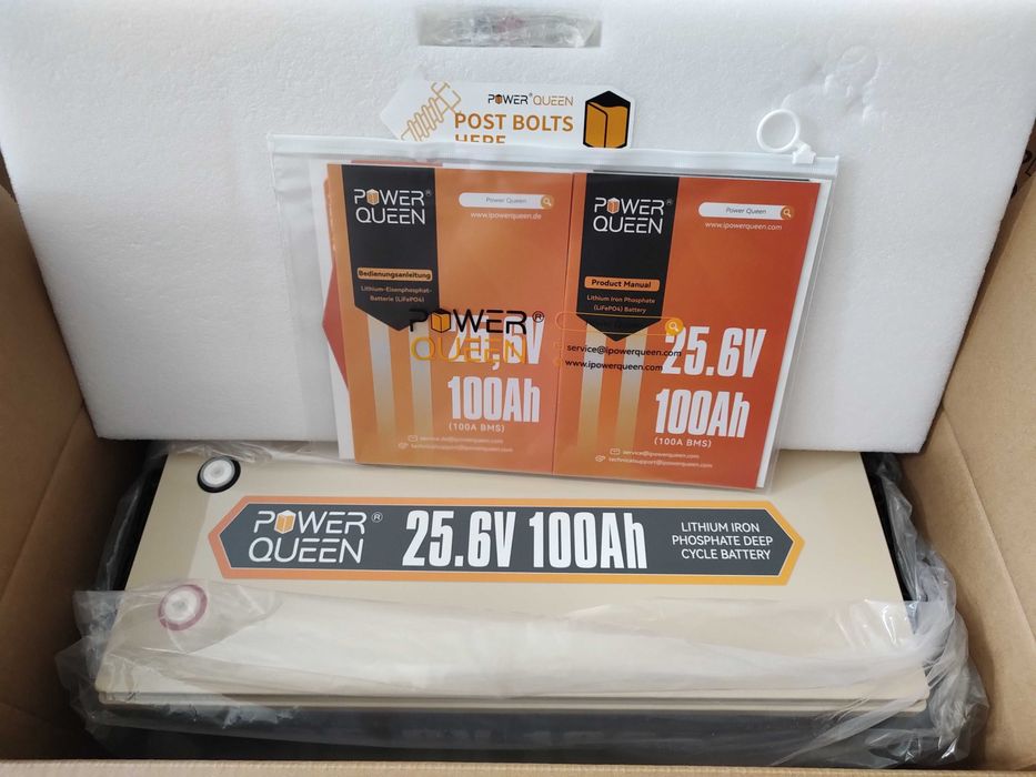 Аккумулятор Power Queen 25.6V 100Ah 2560Wh 24V LiFePO4 USA Батарея