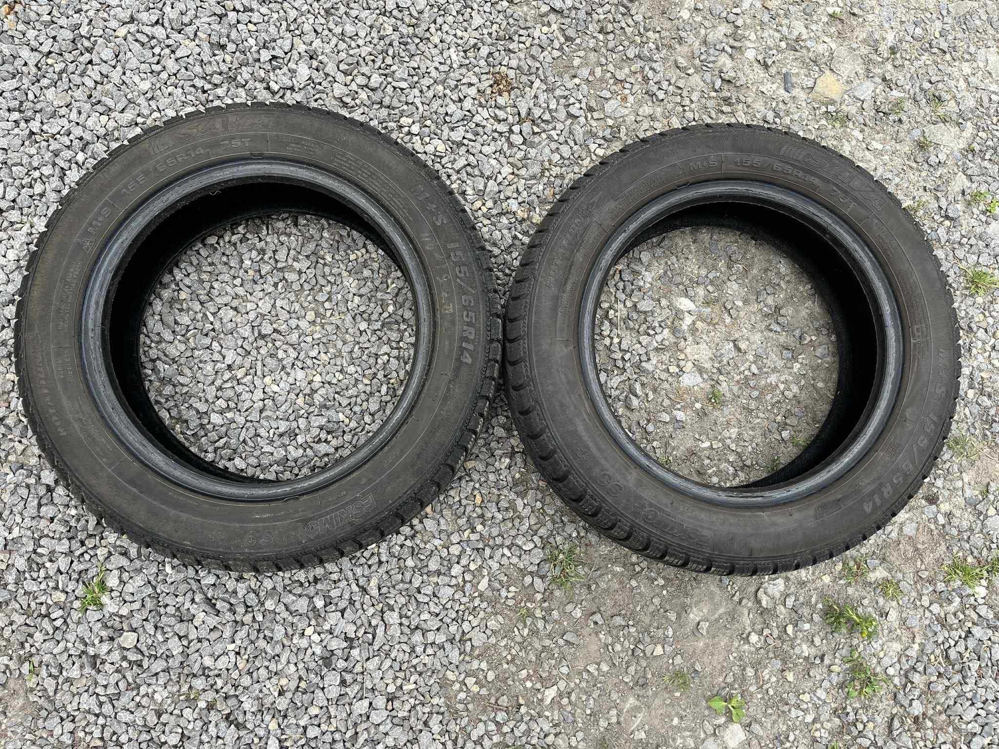 Opony 155/65R14 Sava Eskimo S3+ Zima 2sztuki 6,51mm bieżnika