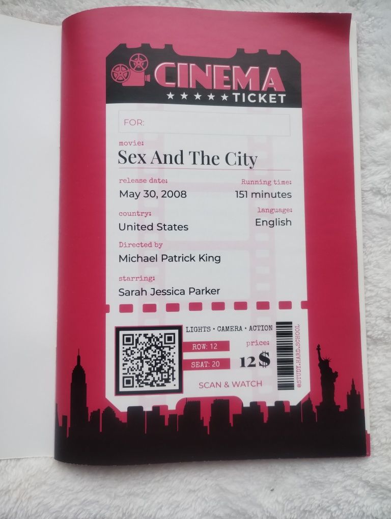 Воркбук англійська мова по фільму Sex and the city"