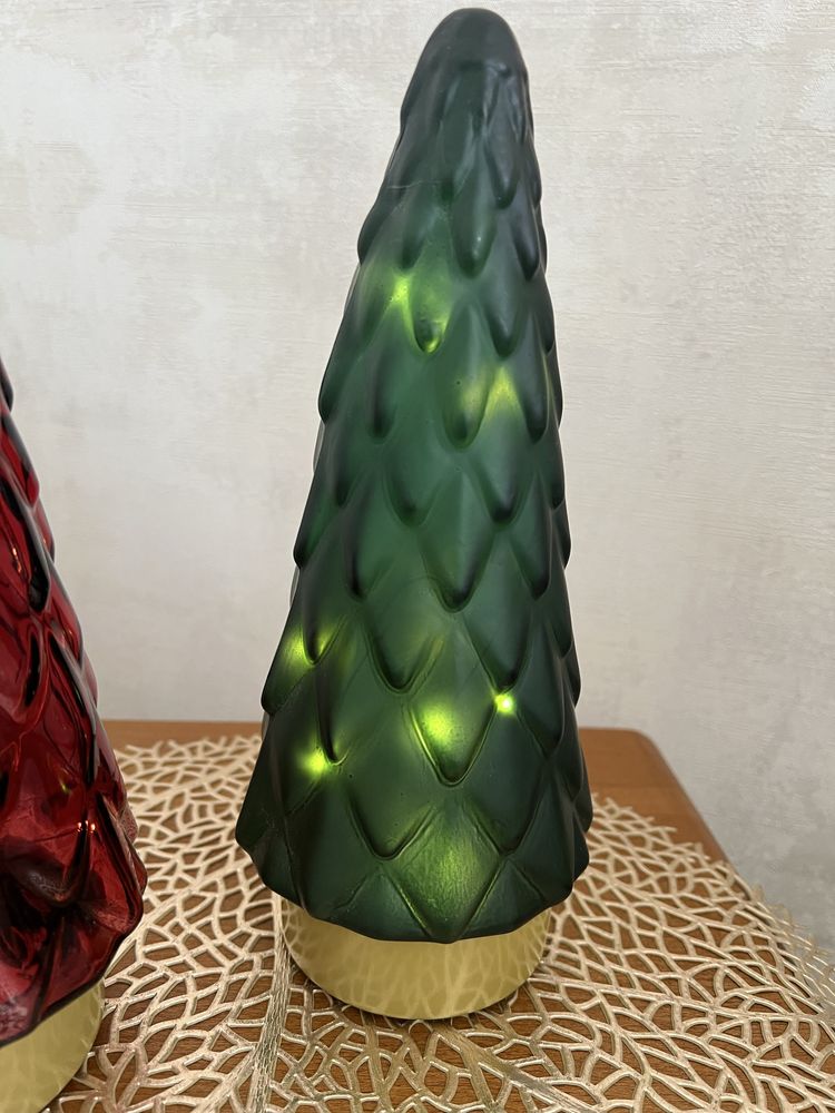 LIVARNO podświetlane choinki szklane led  - 2 sztuki (komplet)