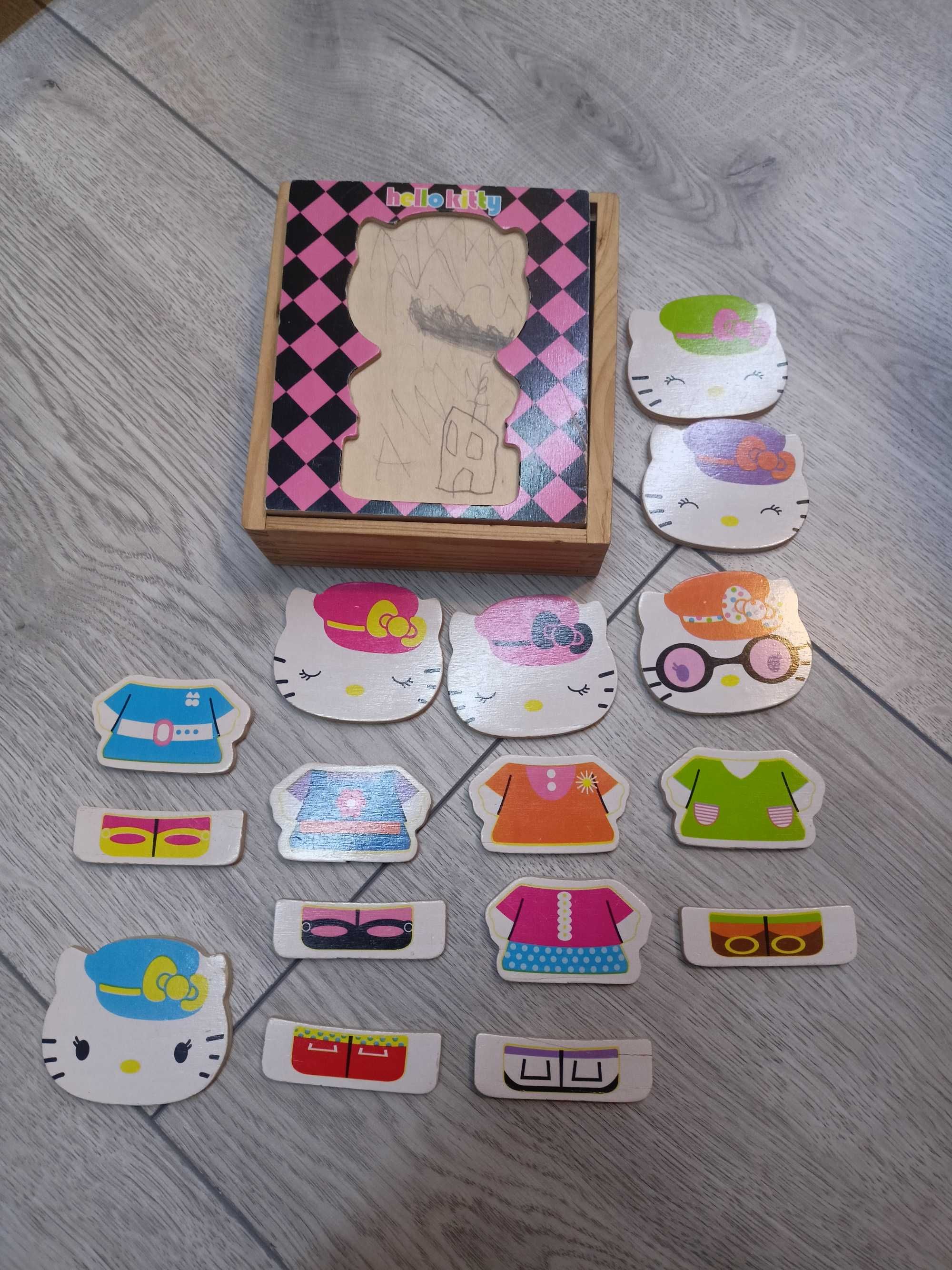 puzzle drewniane Simba Eichhorn Hello Kitty  przebieranki 16 elementów