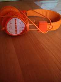 Słuchawki  na uszy przewodowe  pomarańczowe  firmy nickolodeon