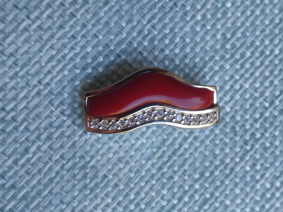 Srebrne wiszące kolczyki z koralem Sterling Silver 925 3,64 g