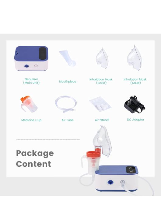 Nebulizator kompresorowy, ulepszony inhalator z cyfrowym wyświetlaczem