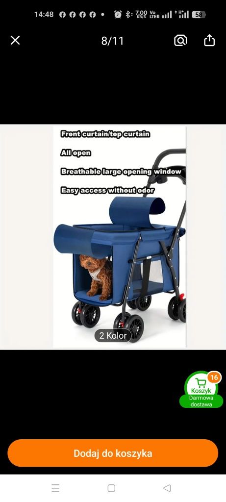 Wózek dla psa nowy