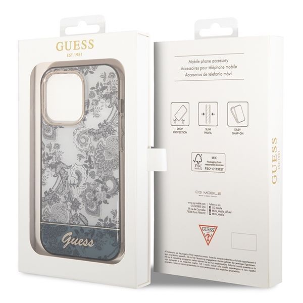 Etui Guess Porcelain Collection dla iPhone 14 Pro Max 6,7" Szary