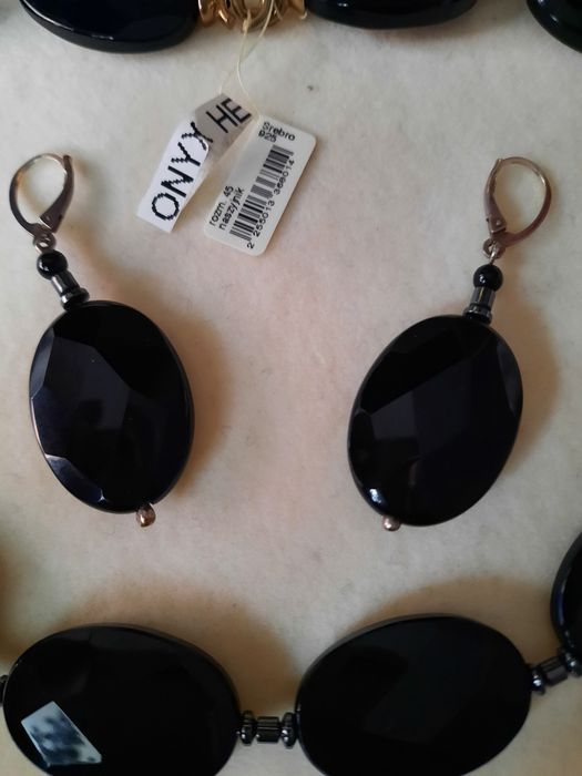 Apart naszyjnik bransoletka kolczyki onyx hematyt srebro