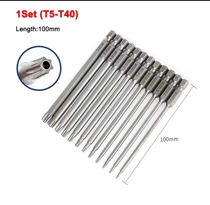 набір біт torx 12 шт 10 см набор бит бита torx біта торкс біта ph pz