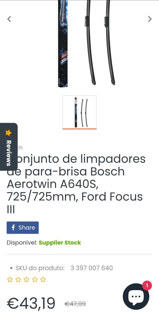 Conjunto para-brisa Bosch Ford Focus