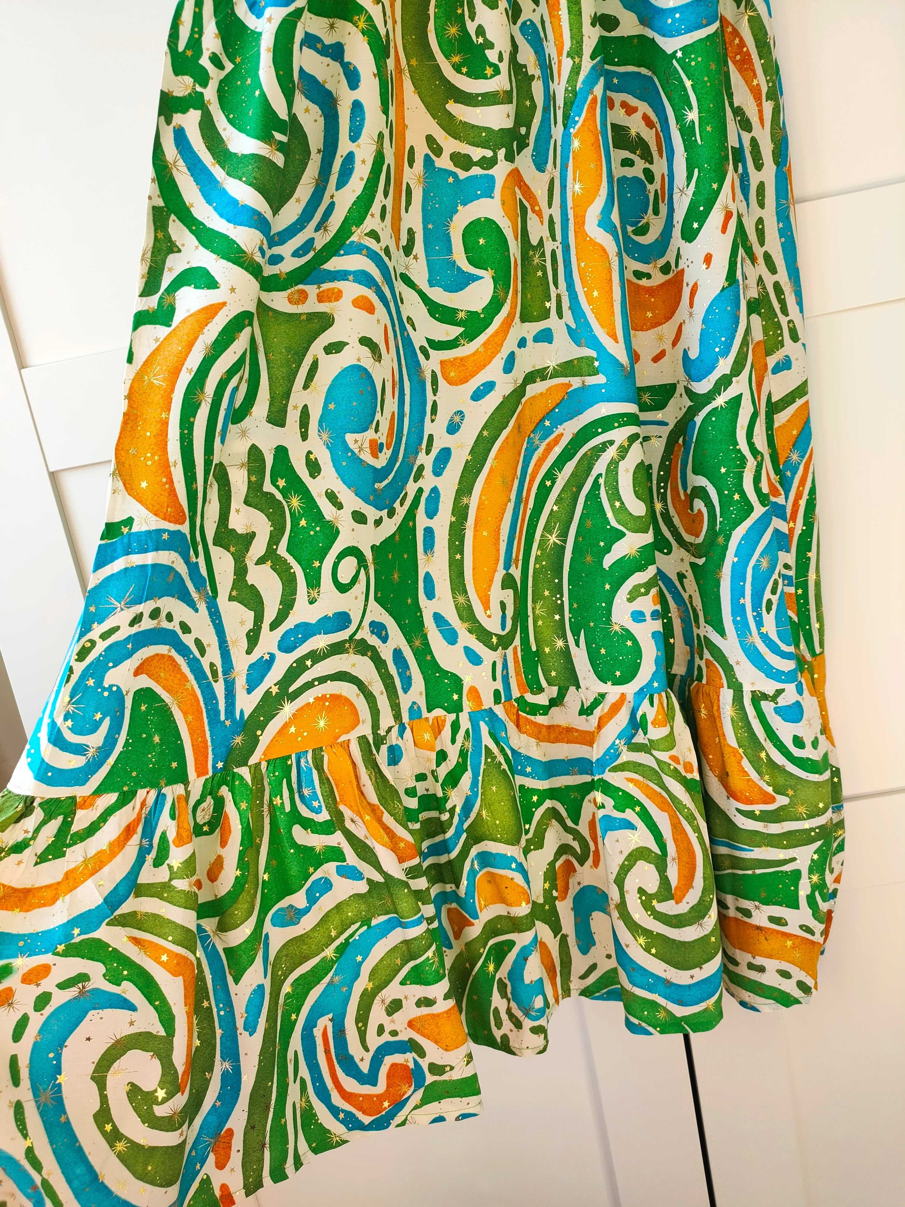 Piękna sukienka maxi oversize boho bawełna L XL