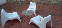 3 Cadeiras Lounge + Mesa de Centro de Jardim