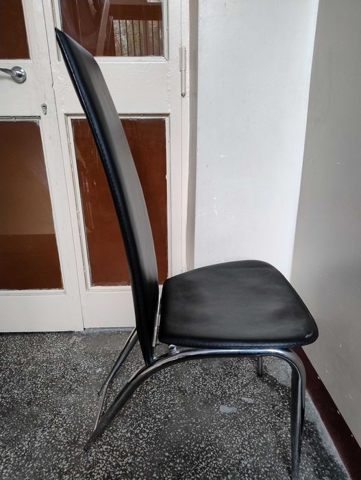 SUPER CENA TANIEJ! Krzesło tapicerowane ekoskórą metalow nogi stabilne