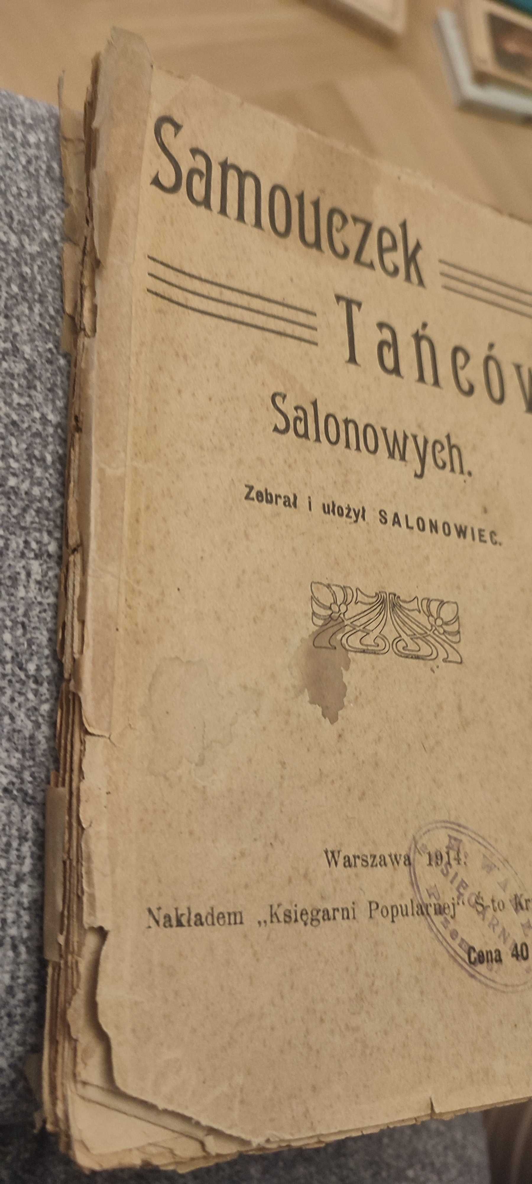 Dwie Stare książki "Księgowość " i Samouczek Tańca 1914 i 1944