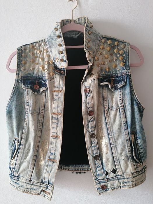 Denim Vest Feito por Monigga Street