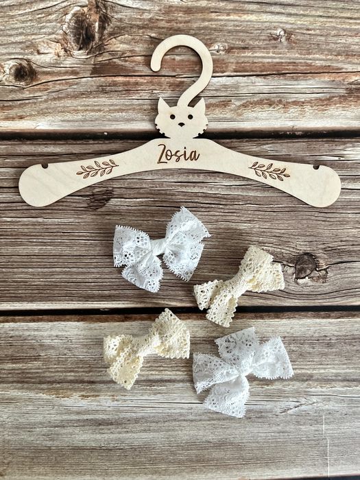 Spinki koronka boho nowe zestaw chrzest komunia bialy ecru bez