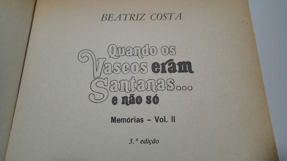 Livro " Quando os Vascos eram Santanas" de Beatriz Costa
