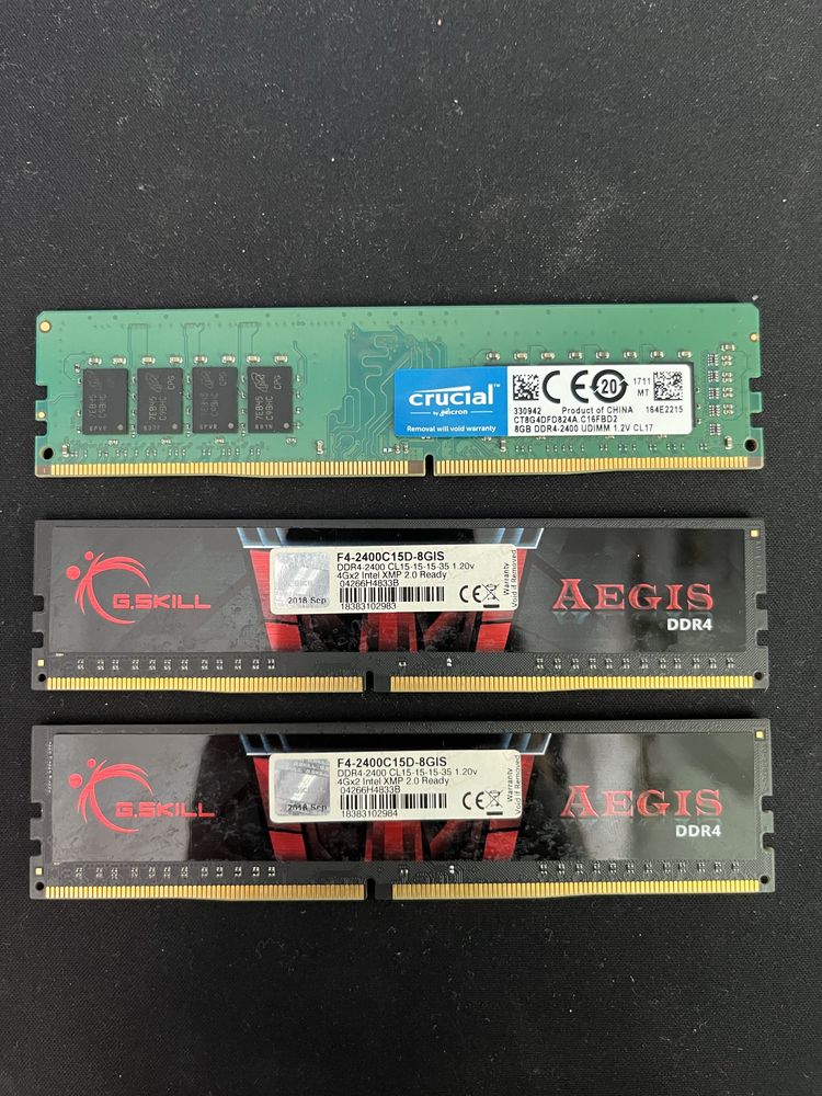 Memorias RAM 4GB e 8GB 2400mhz