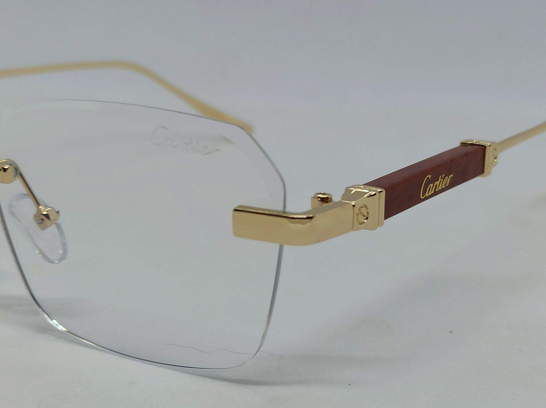 Cartier очки унисекс имиджевые оправа для очков с золотым металлом