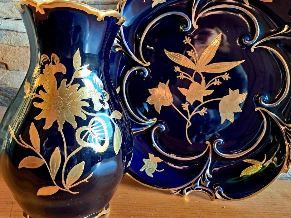 Ваза і цукерниця. JLMENAU. KOBALT.