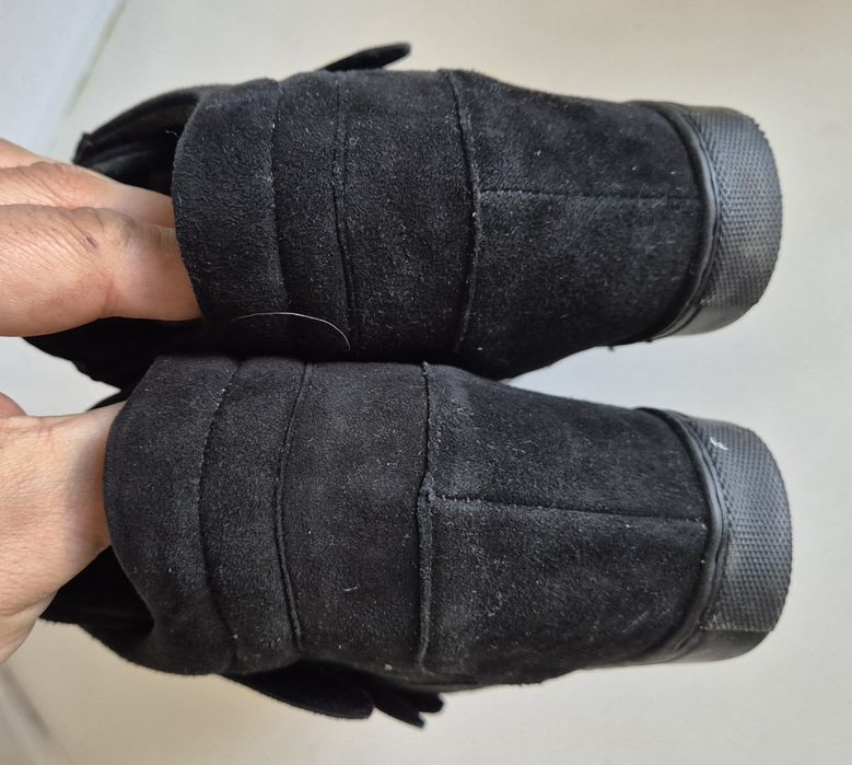 GINO ROSSI roz. 39 botki na koturnie skóra zamszowa super stan