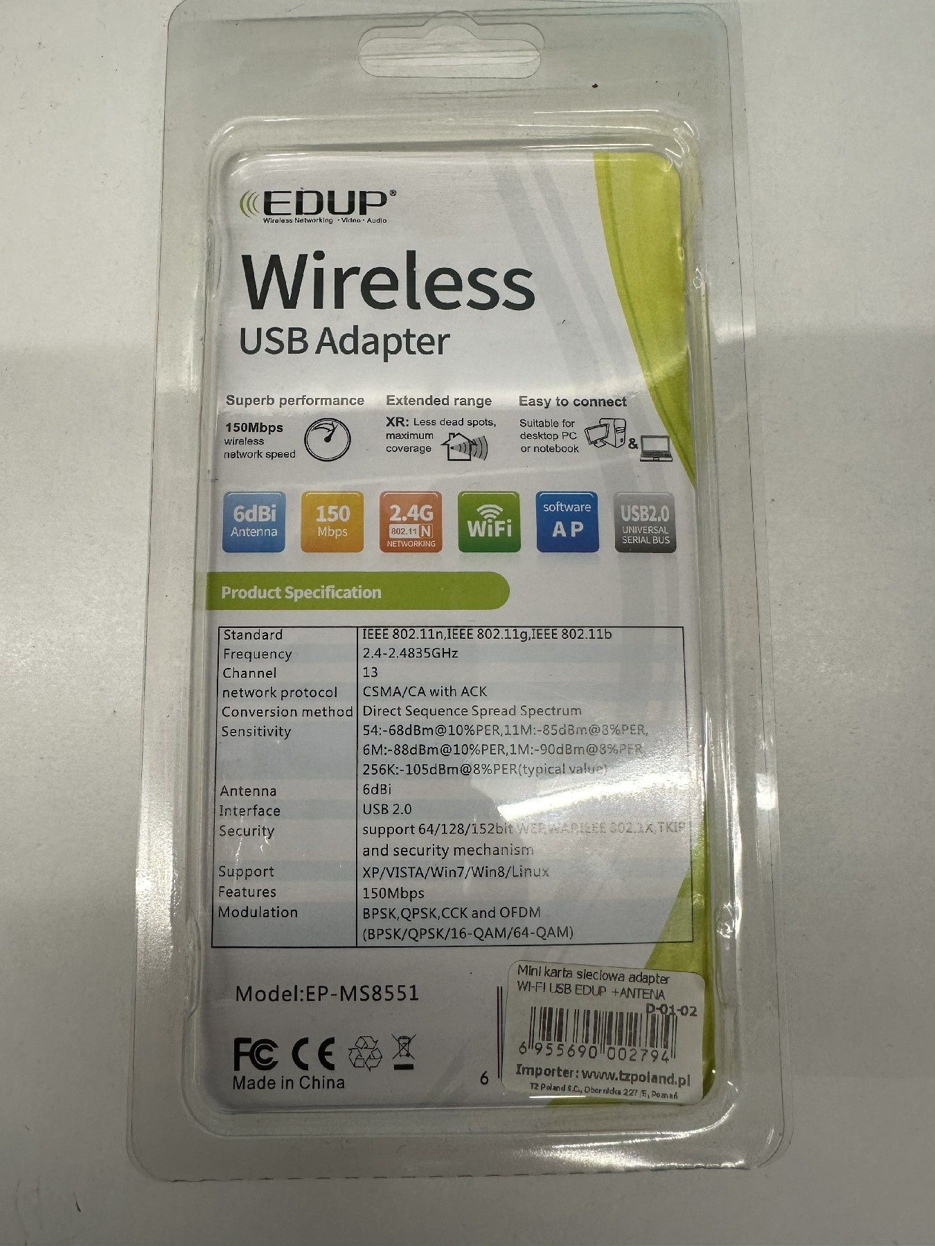 Wireles usb adapter WiFi  802.11n 150Mbps