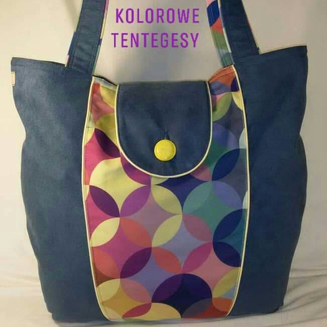 Torba szoperka składana handmade nubuk, welur, bawełna, poliester.