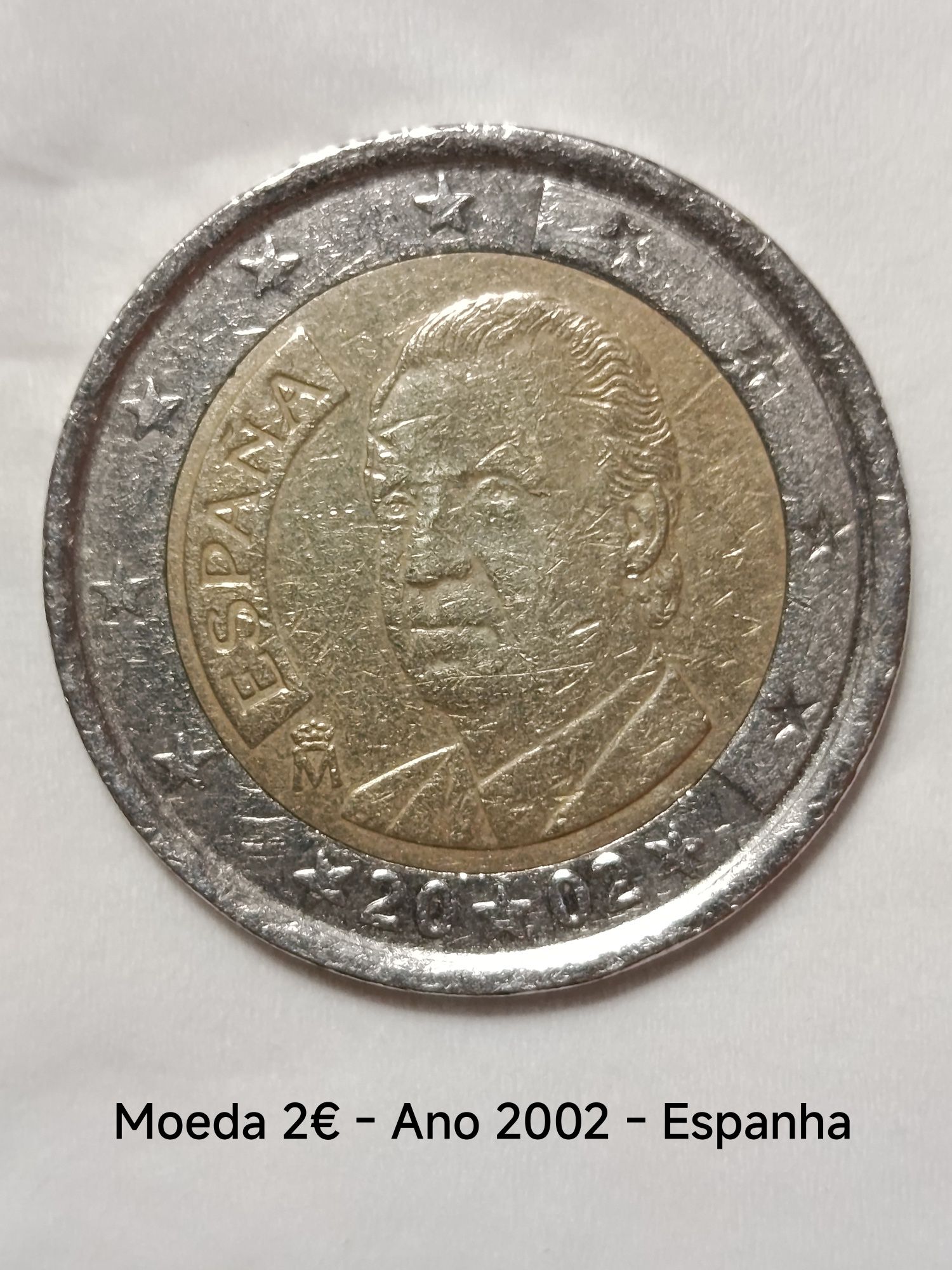 Moeda de 2€ - Ano 2002 - Espanha - muito rara