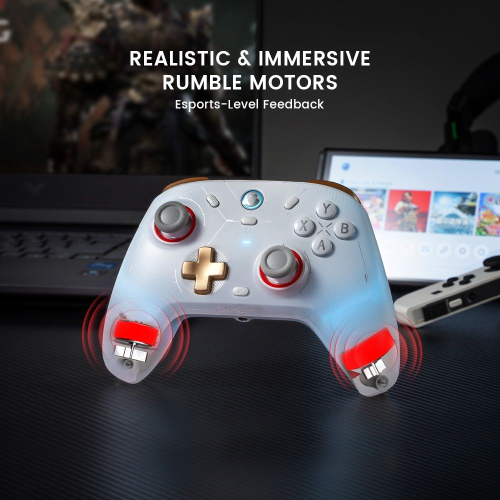 Biały Gamesir Cyclone 2 + baza, pad, kontroler, pc, Switch, android.