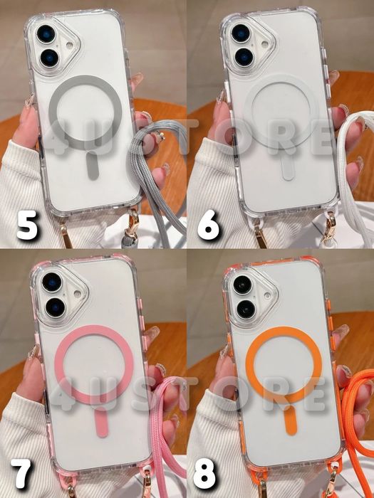 Чехол Crossbody Magsafe на iPhone 16 со шнурком с ремешком чохол