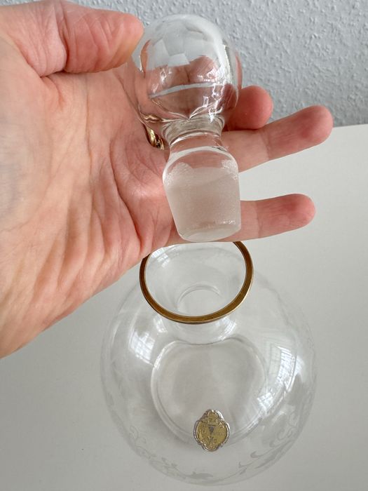 Karafka Mozart szklana sygnowana antyk