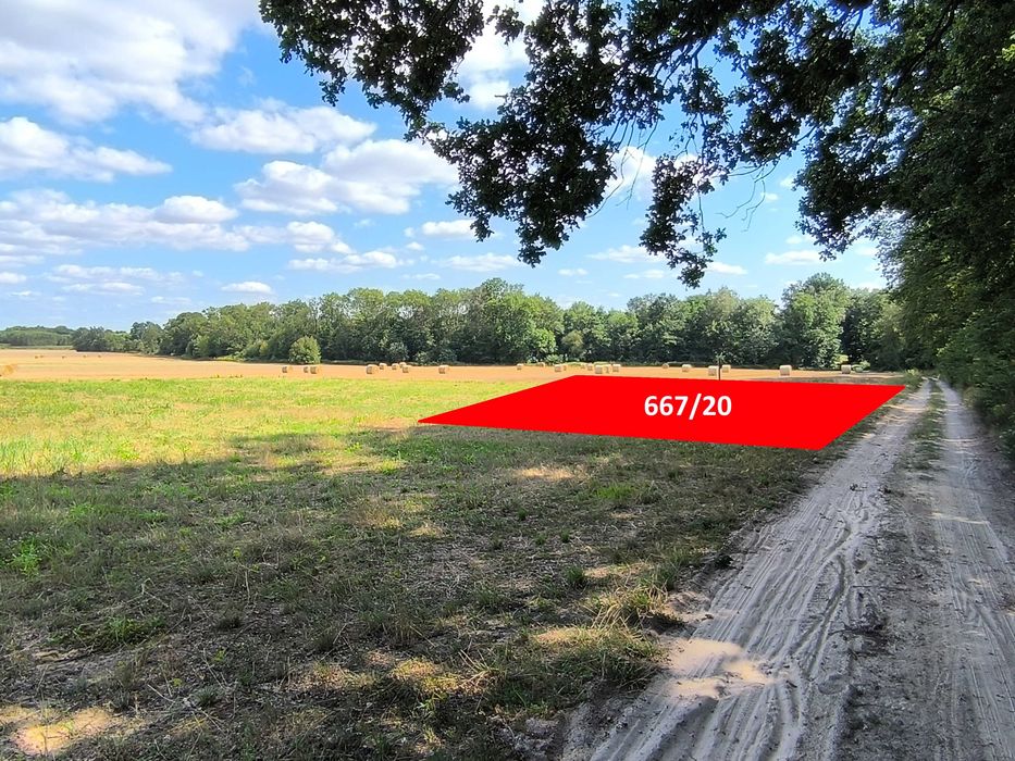 Duża Działka Budowlana pod lasem k. Wrocławia 1900 m2 - 188.000 zł