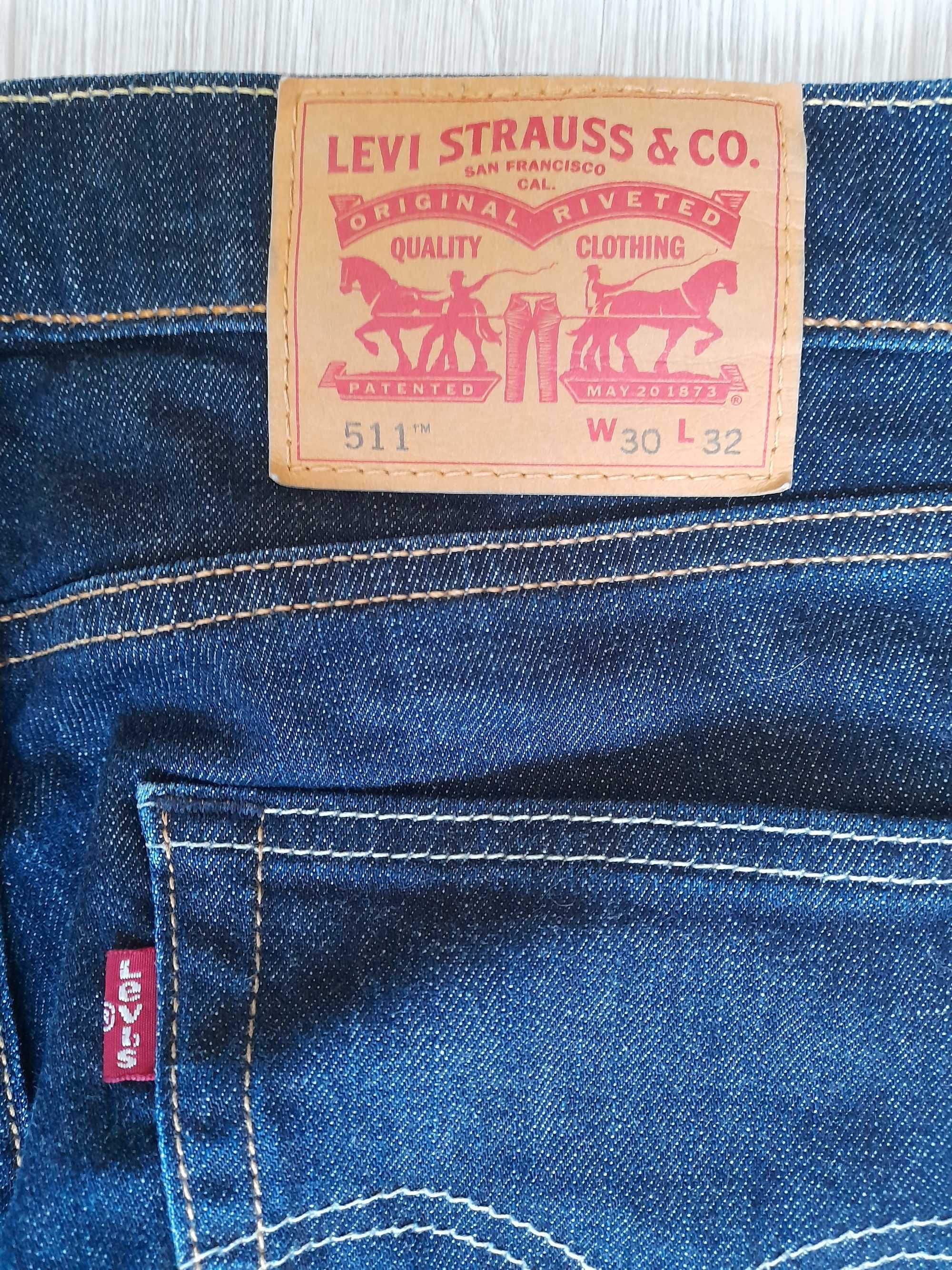Spodnie jeansy męskie Levi's Strauss 511 W30 L32 pas 82-85 cm jak nowe
