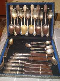 Набір столового срібла34 предмети: ложки, виделки, ножі