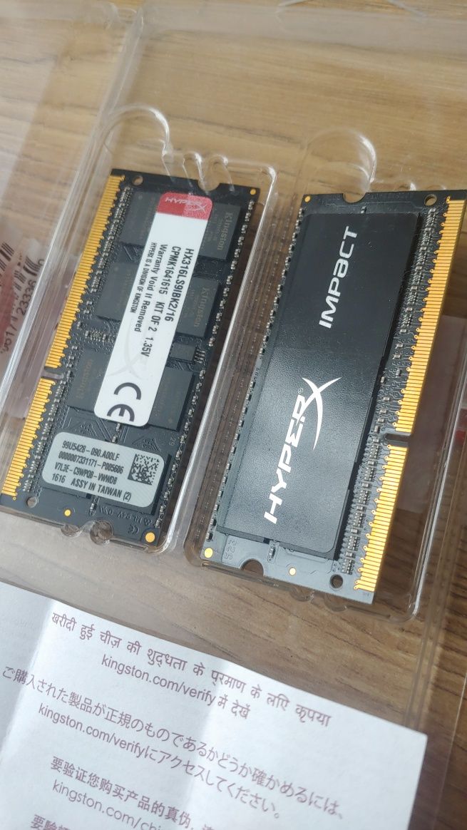 Pamięć RAM laptop HyperX FURY Impact DDR3. 2x8GB 16 GB 1600 MHz CL9
