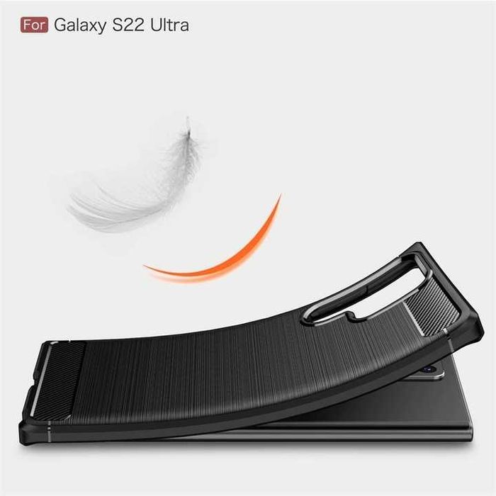 Etui Nakładka Carbon do Samsung Galaxy S22 Ultra + Szkło Hartowane