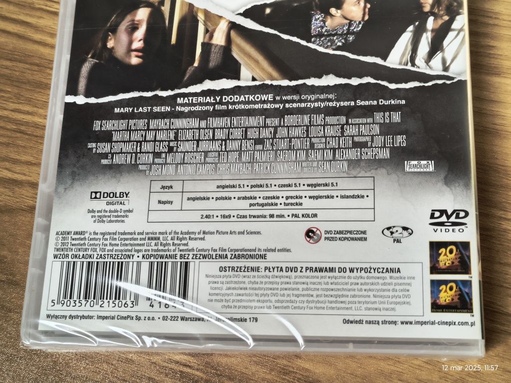 Film DVD Martha Marcy May Marlene, Elizabeth Olsen, nowy/folia