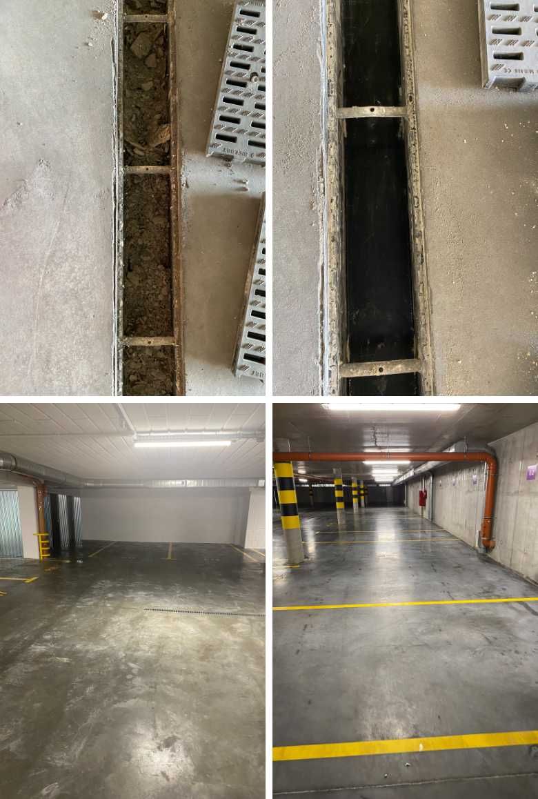 Mycie maszynowe posadzek m.in. parkingów podziemnych, hal, sklepów